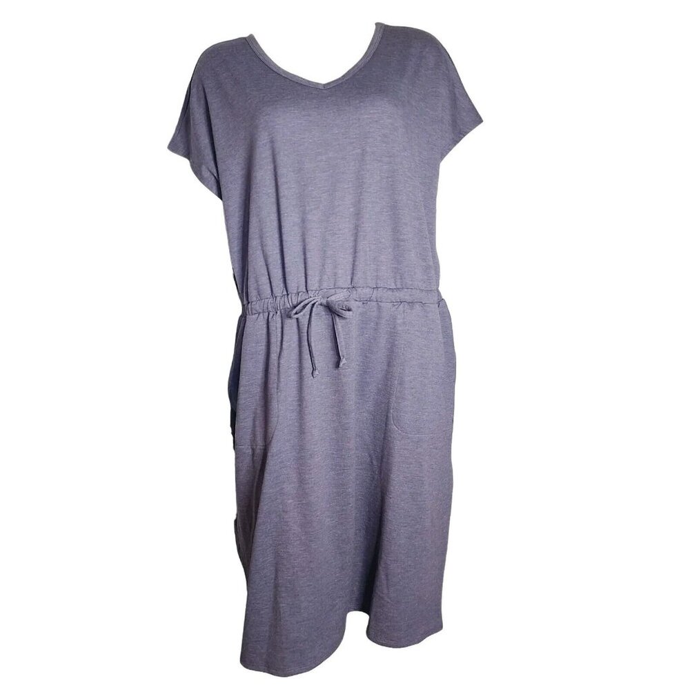 32‎ Degrees Cool Dress Womens Size XL Solid All Blue Short Sleeve Pullover